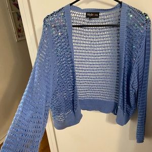 Style & Company periwinkle with sequins cardigan